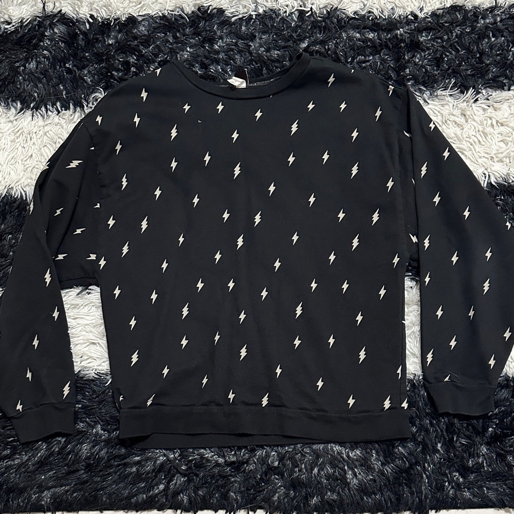 Tea Collection Lightning Bolt Printer Popover Sweatshirt, Sz 14